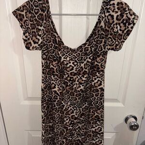 J for Justify Brown Leopard Mini Dress
